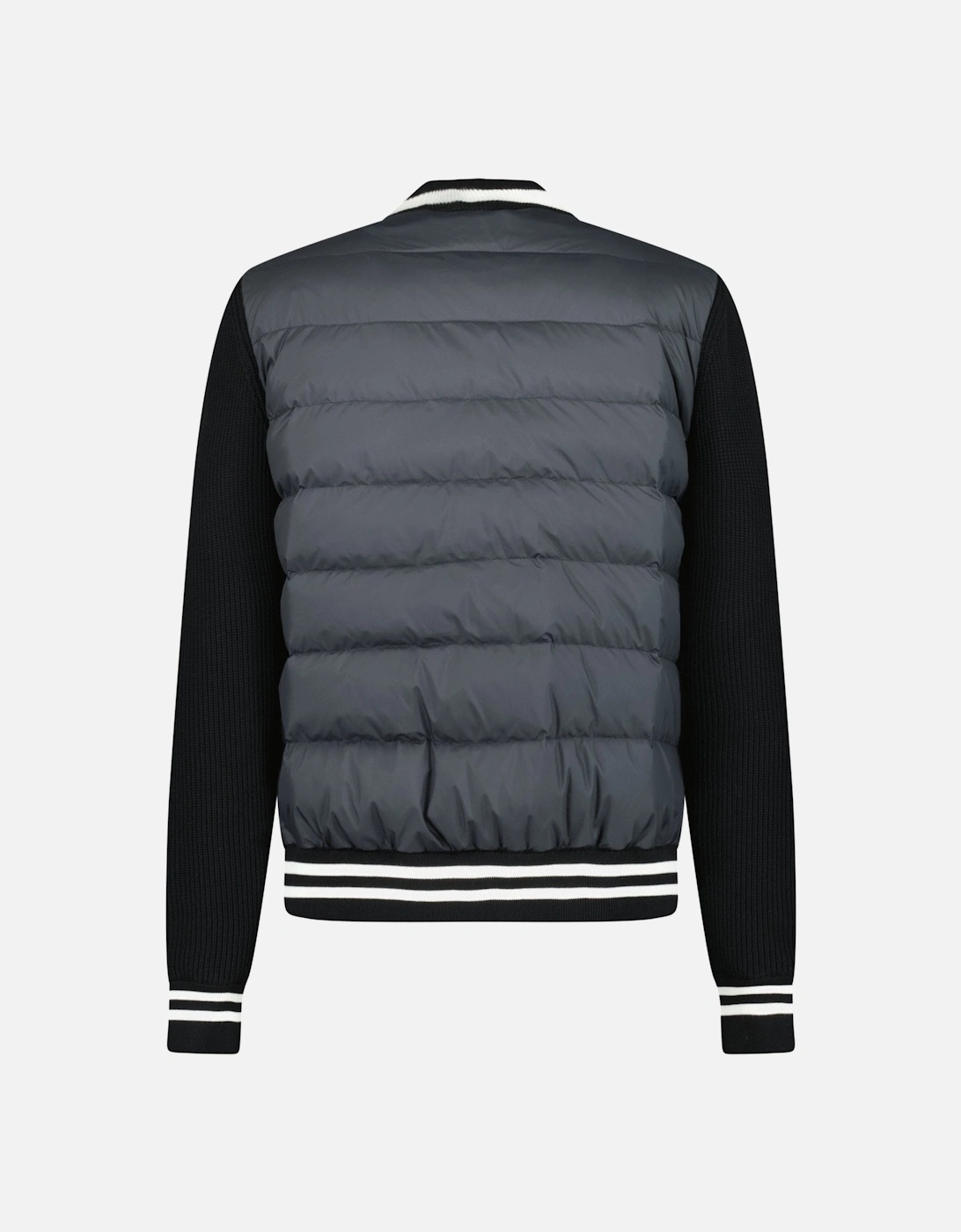 Padded Zip-Up Cardigan Jacket in Black