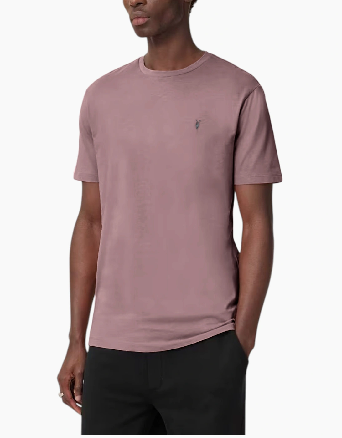 Allsaints Men's Pink All Saints T Shirts Tonic Crew Neck Short Sleeve Rumskull Plain Casual Tops - Size: 44