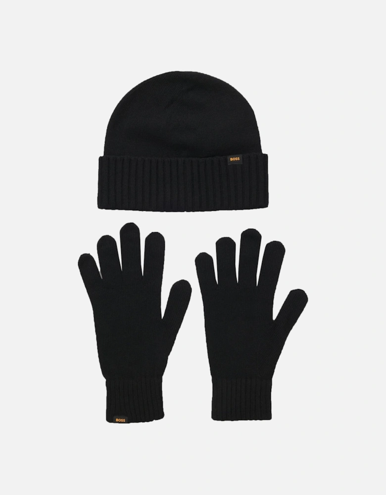 Boss Orange Kalipso Knitted Hat and Gloves Set Black