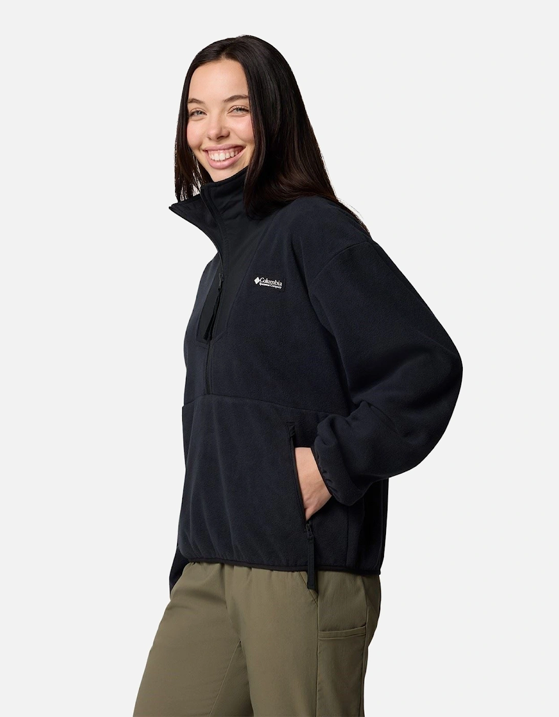 Sequoia Grove 1/2 Zip Fleece Polyester Women's Black Pullover