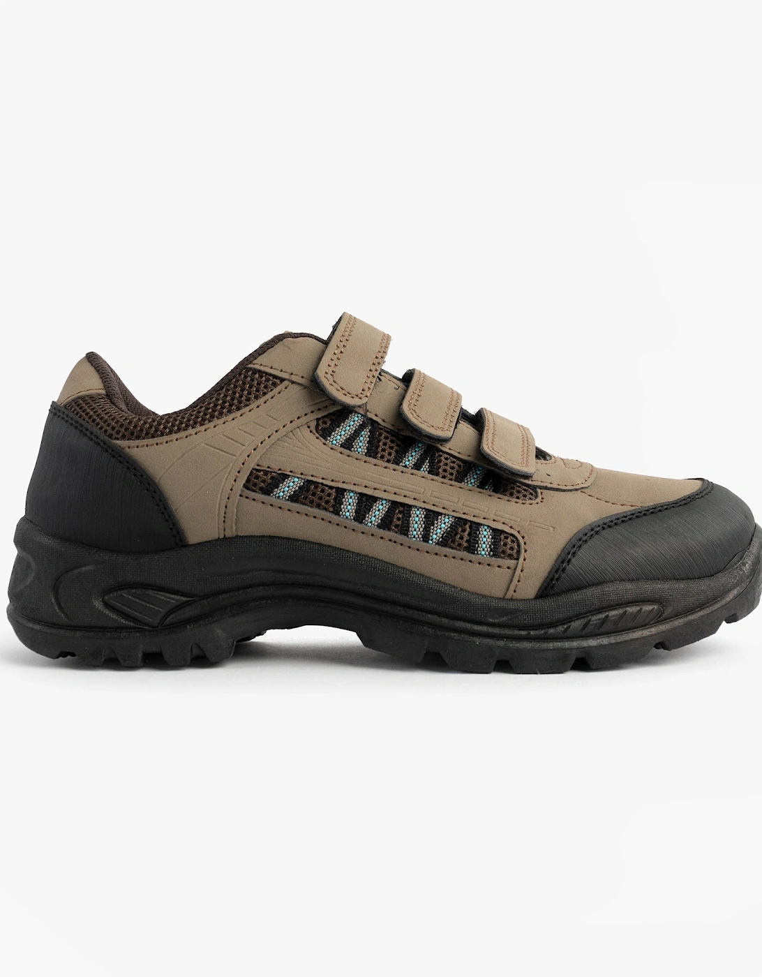 ASCEND Mens Triple Touch Fasten Padded Trail Shoes Khaki/Brown, 7 of 6
