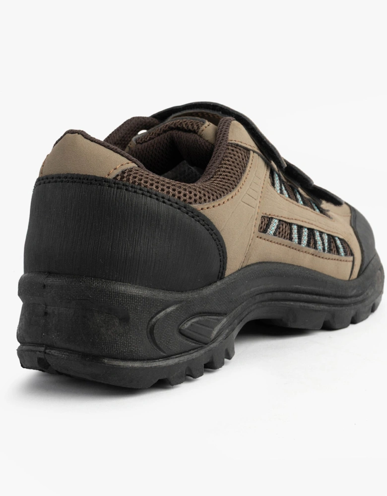 ASCEND Mens Triple Touch Fasten Padded Trail Shoes Khaki/Brown