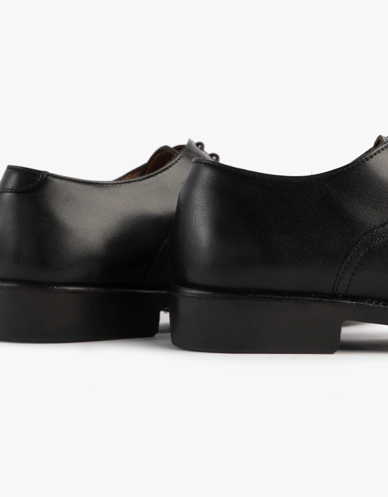 DUSTIN Mens Leather Oxford Cadet Shoes Black