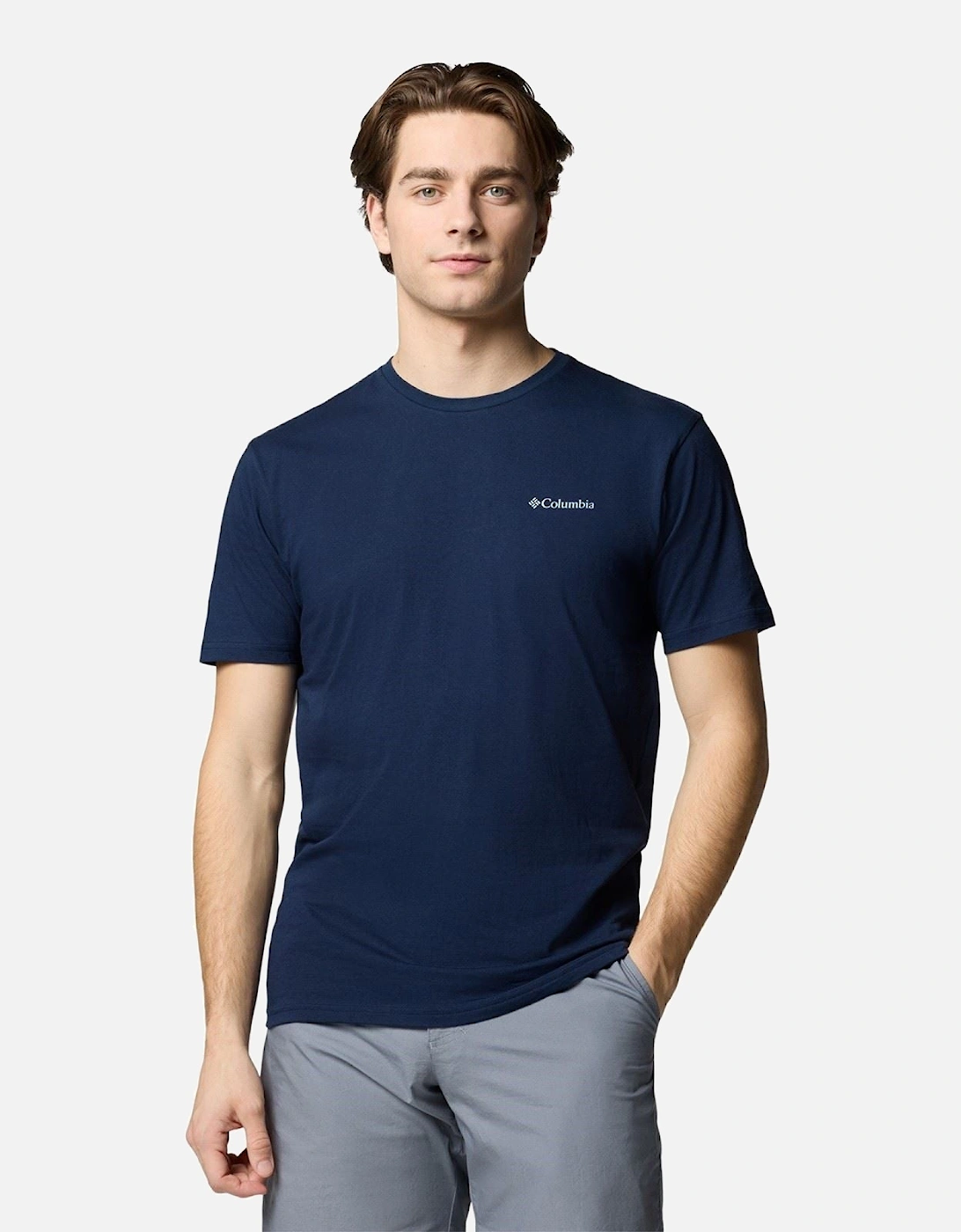 North Cascades Short Sleeve Tee Cotton Men's Blue Short Sleeve T-Shirts, 7 of 6