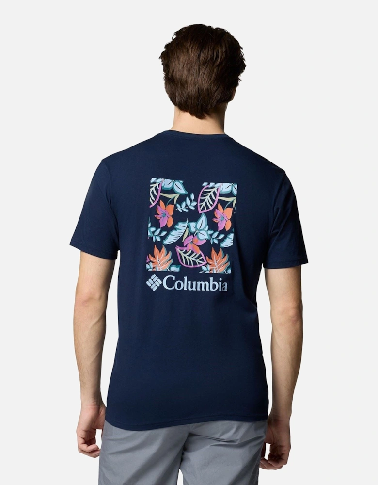 North Cascades Short Sleeve Tee Cotton Men's Blue Short Sleeve T-Shirts