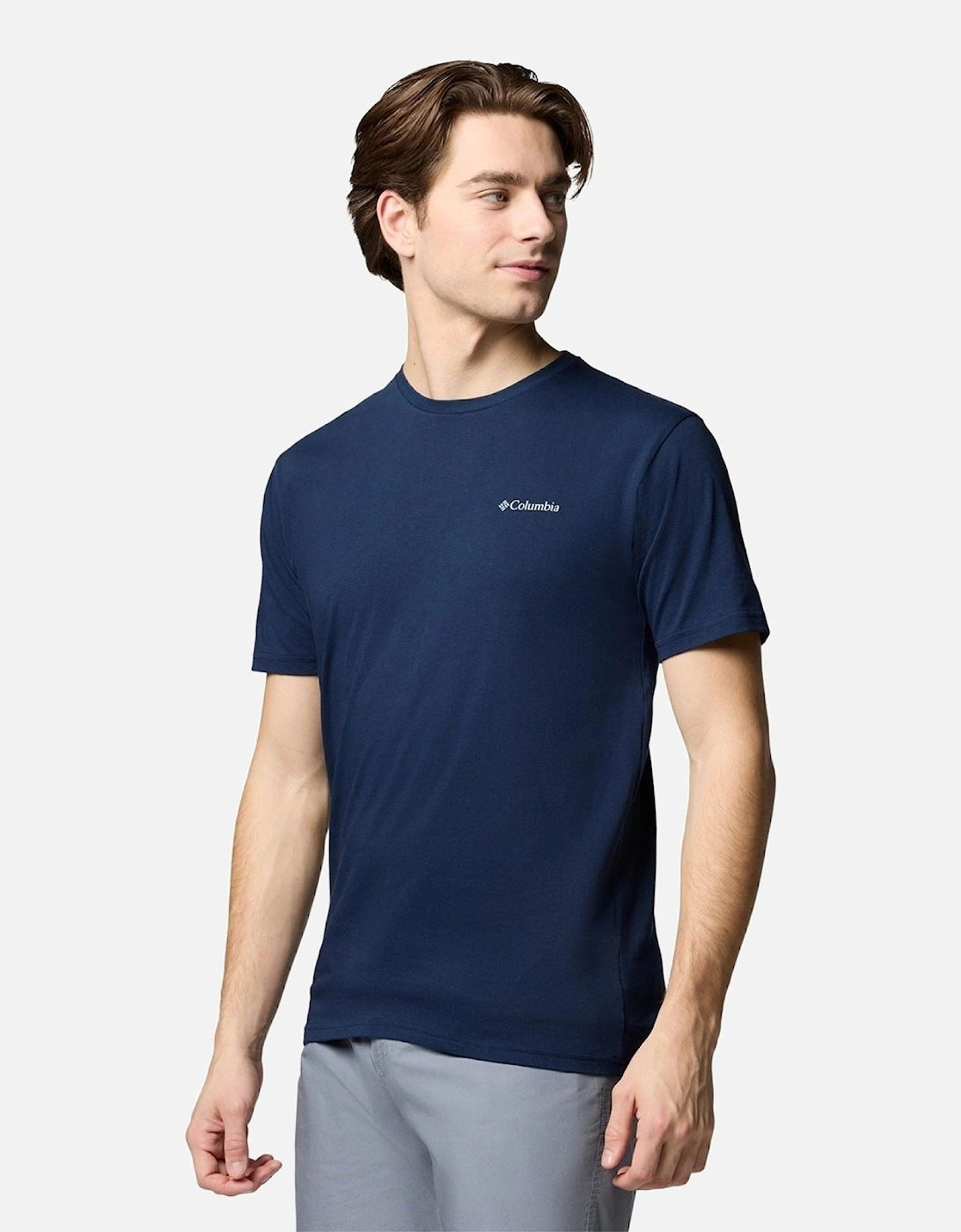 North Cascades Short Sleeve Tee Cotton Men's Blue Short Sleeve T-Shirts