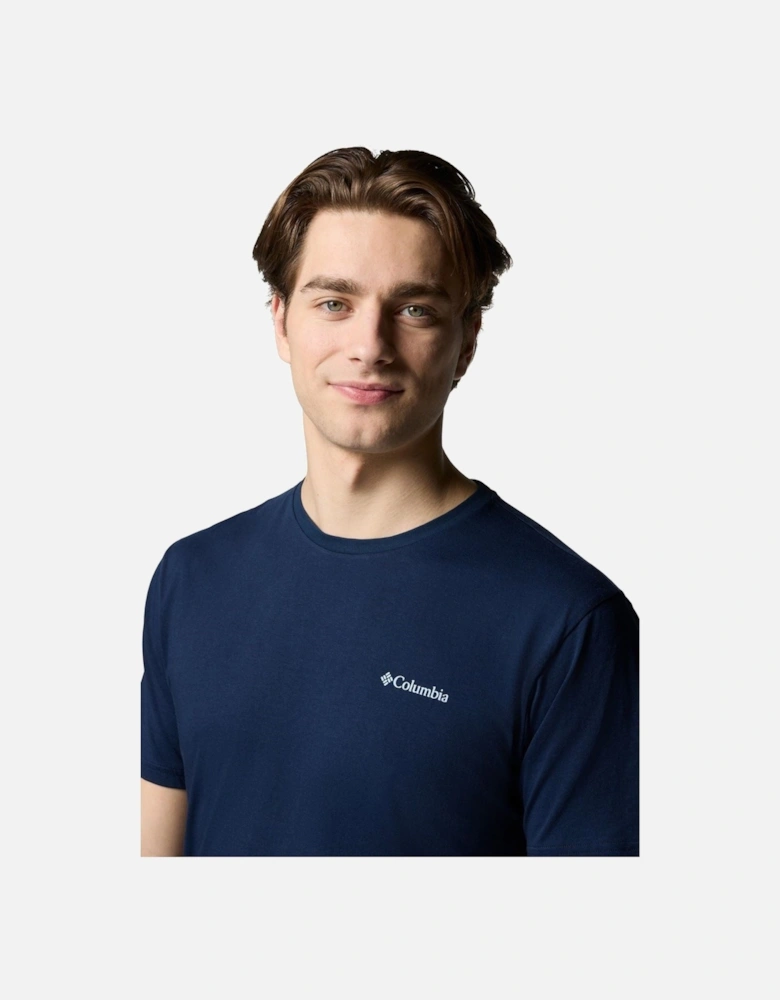 North Cascades Short Sleeve Tee Cotton Men's Blue Short Sleeve T-Shirts