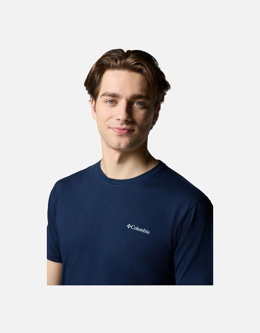 North Cascades Short Sleeve Tee Cotton Men's Blue Short Sleeve T-Shirts