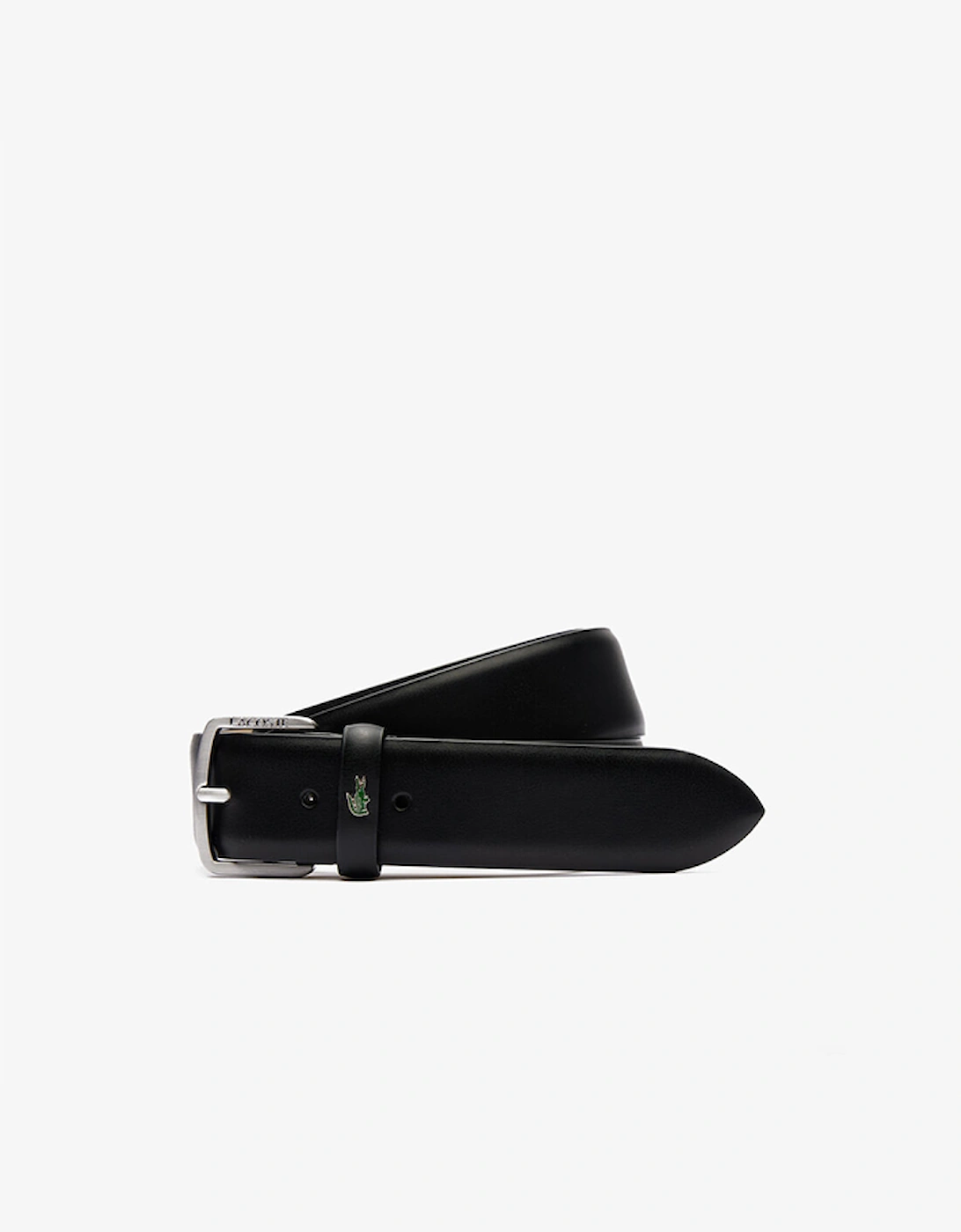 Lacoste Men's Black Smooth Leather Belt - Size: 95 Cm