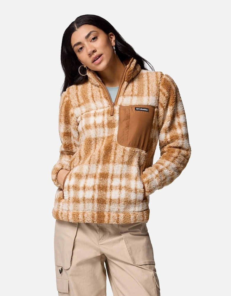 West Bend 1/4 Zip II Polyester Women's Brown Pullover