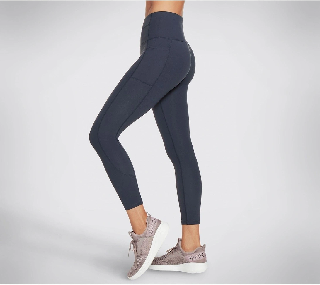 Performance GOWALK Wear High-Waisted 7/8 Nylon Women's Blue Sports Leggings