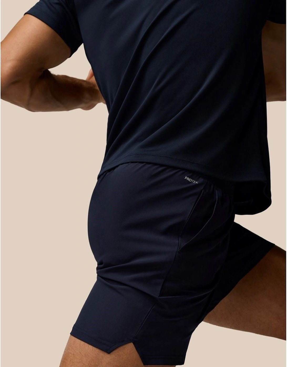 Branded Elastic Shorts Polyester Men's Blue Activewear Shorts