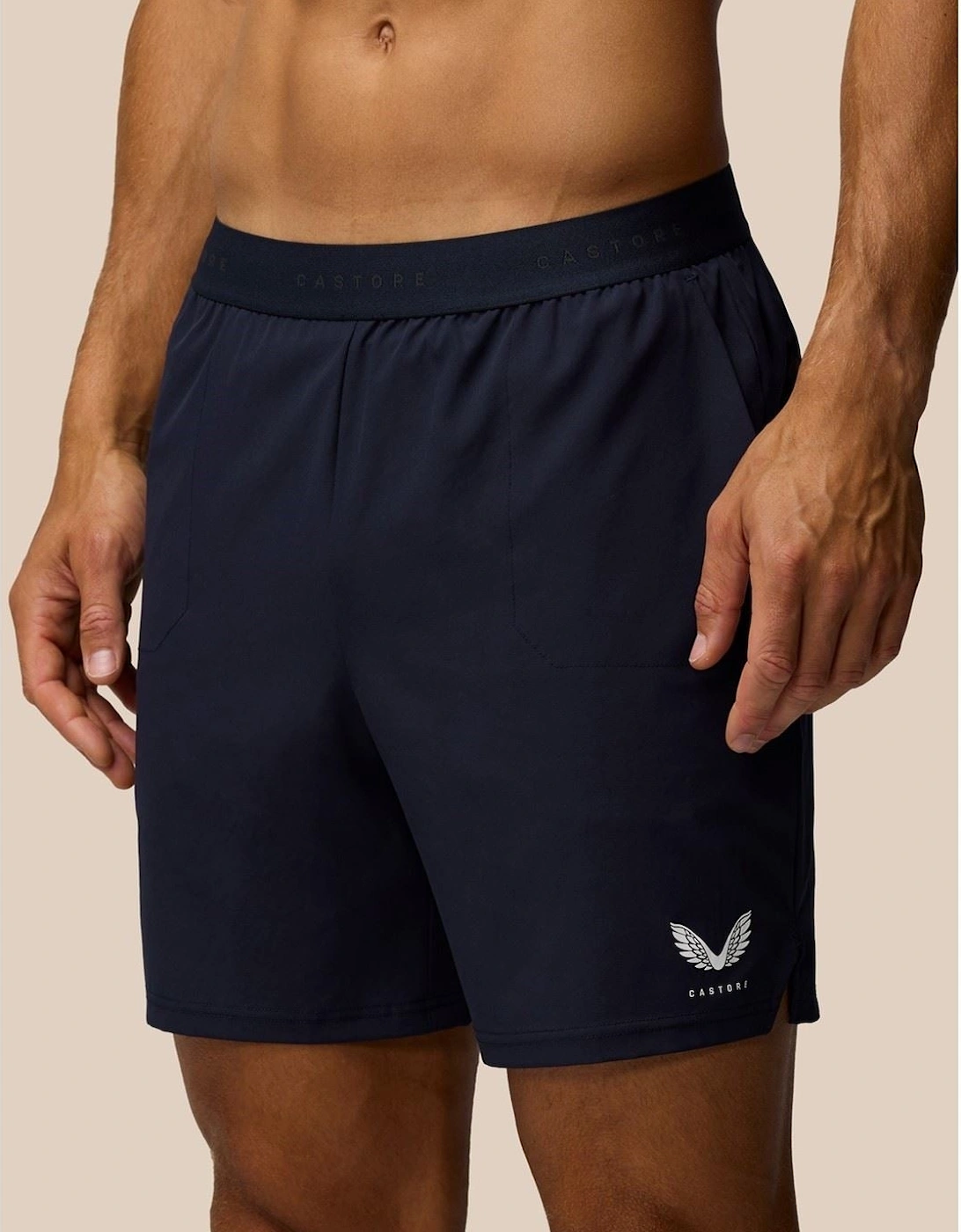 Branded Elastic Shorts Polyester Men's Blue Activewear Shorts, 6 of 5