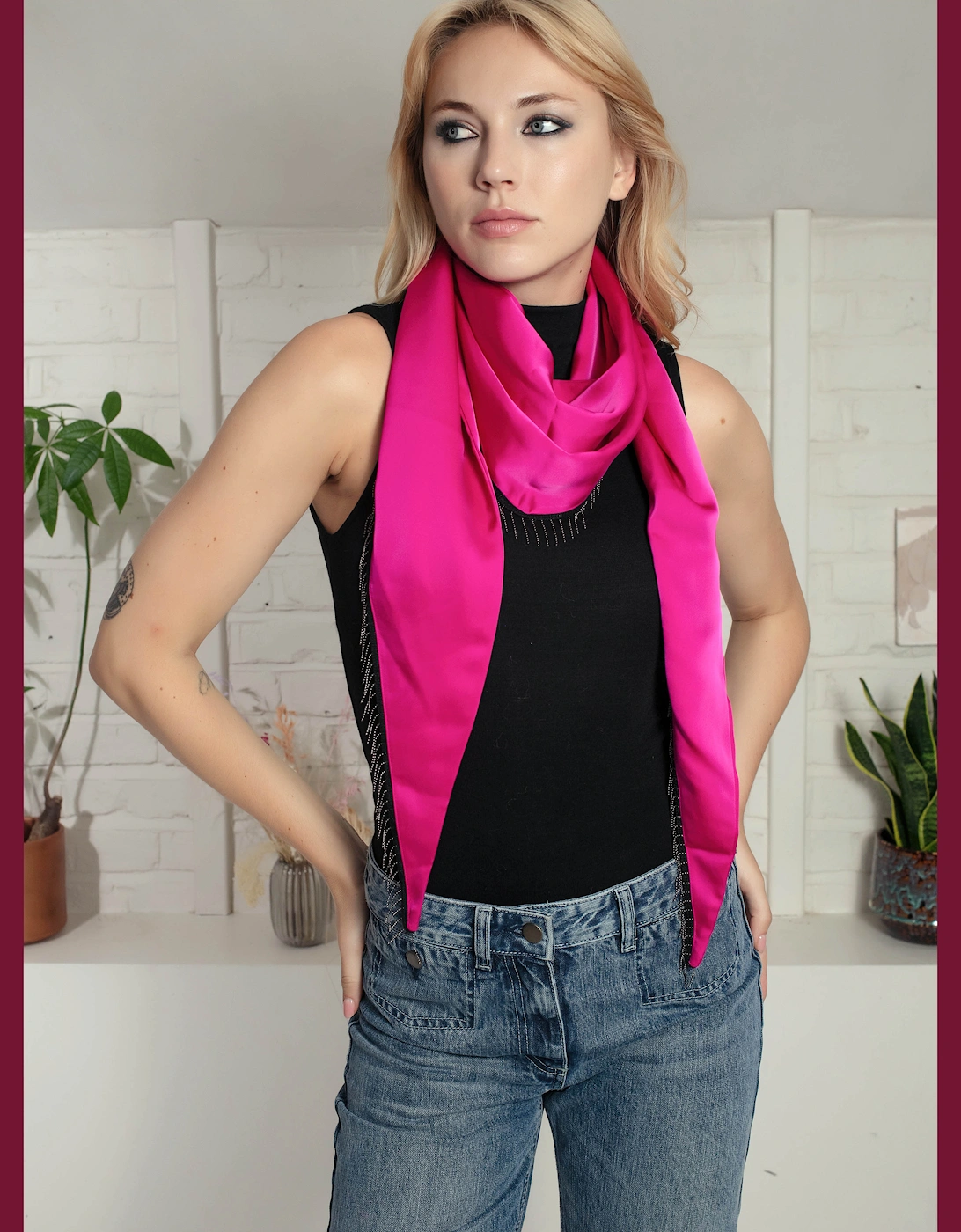 Frankin Scarf In Fuchsia, 4 of 3