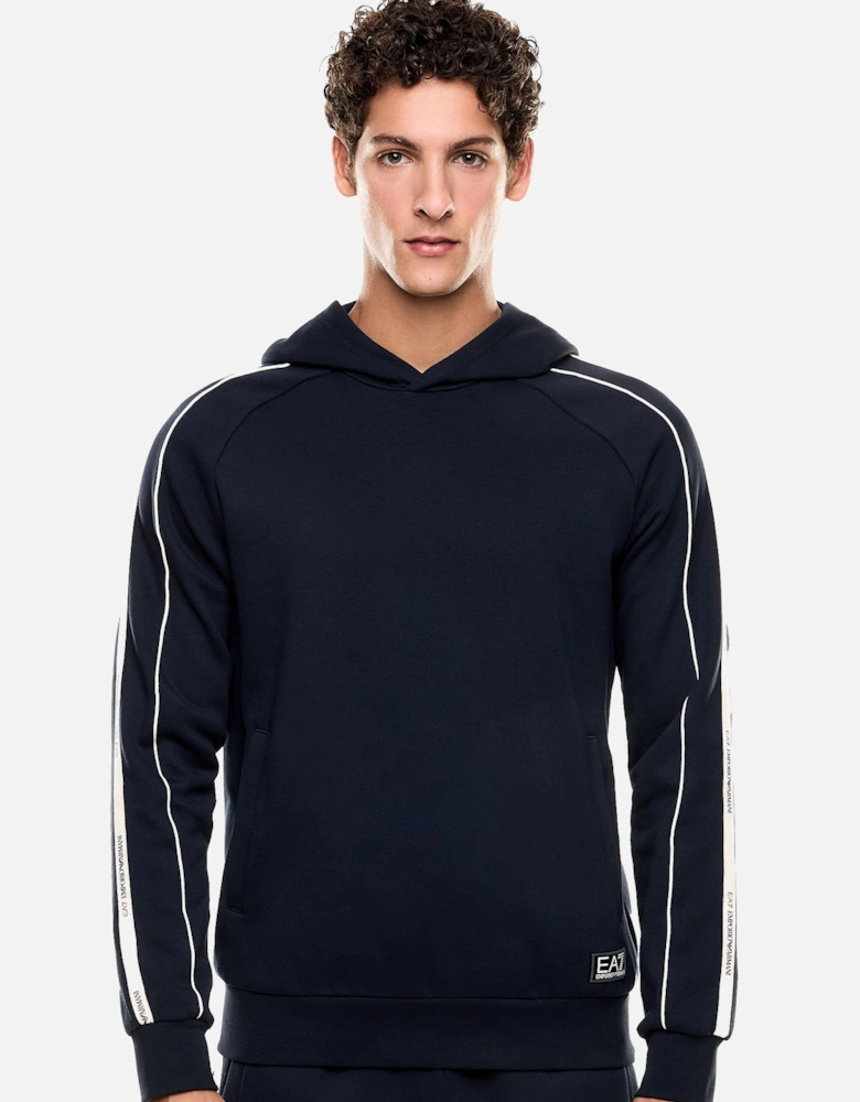 Emporio Armani Logo Series Tape Overhead Hoodie Navy