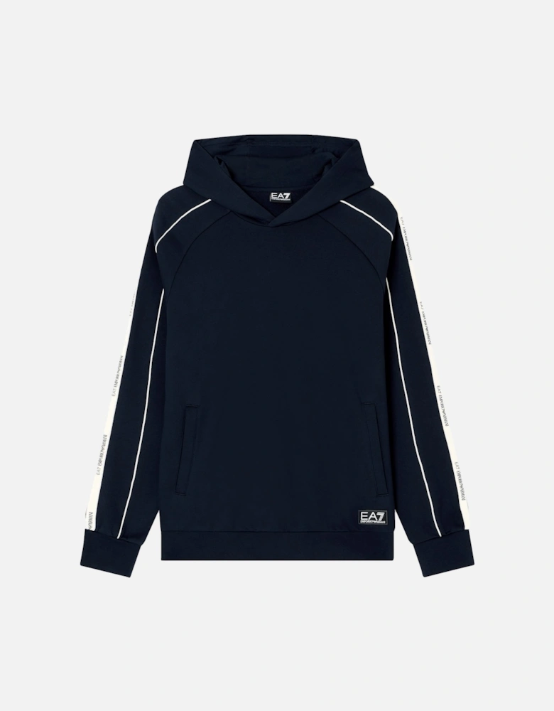 Emporio Armani Logo Series Tape Overhead Hoodie Navy