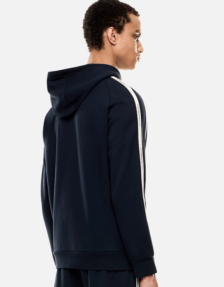 Emporio Armani Logo Series Tape Zip Hoodie Navy
