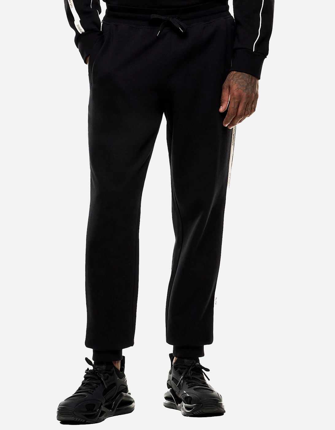 Emporio Armani Logo Series Tape Jogger Pants Black