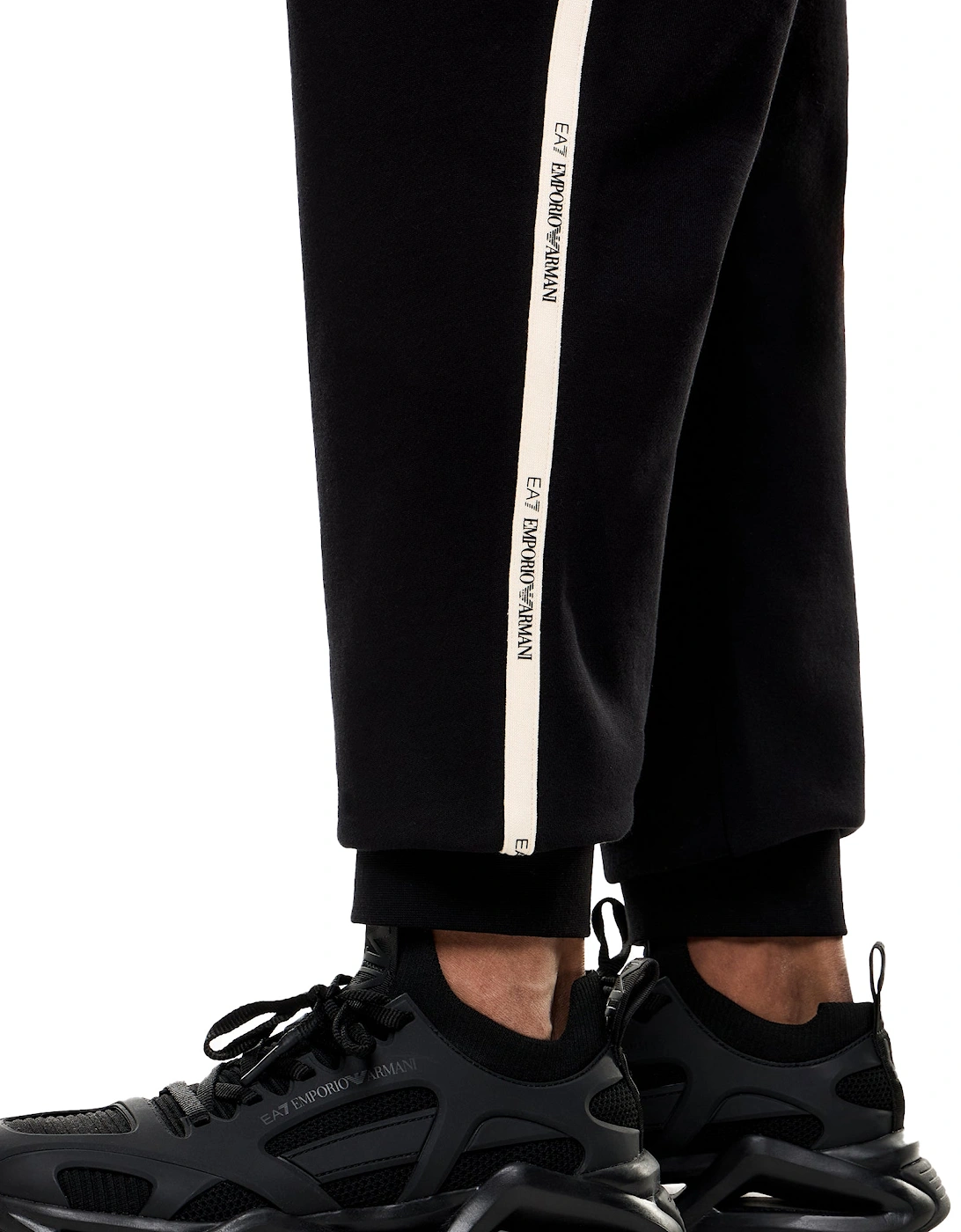 Emporio Armani Logo Series Tape Jogger Pants Black