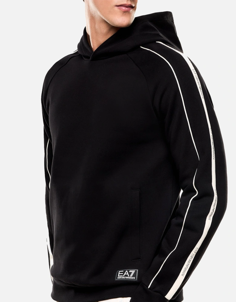 Emporio Armani Logo Series Tape Overhead Hoodie Black