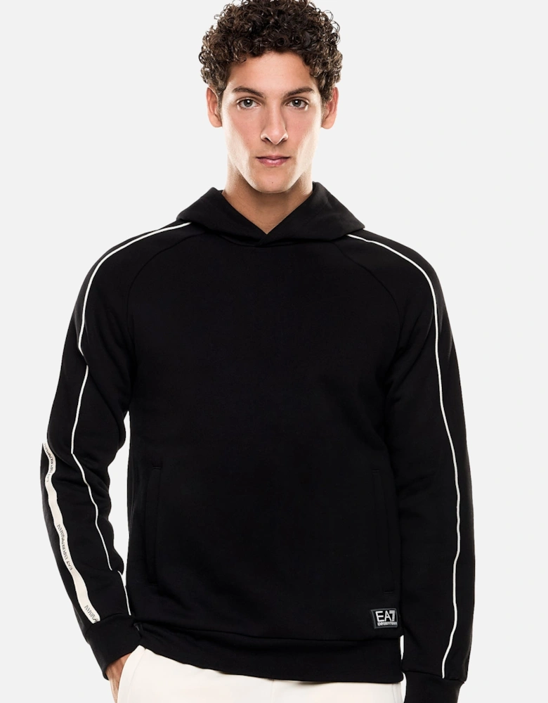 Emporio Armani Logo Series Tape Overhead Hoodie Black