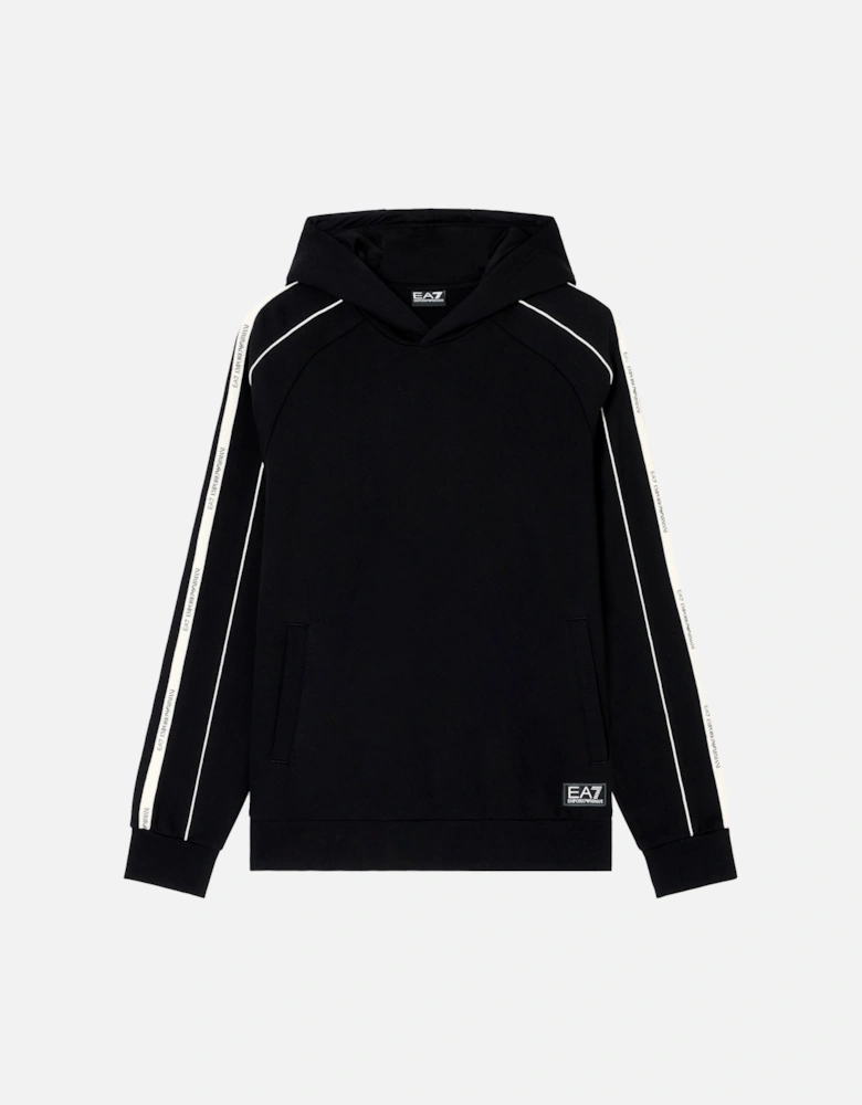 Emporio Armani Logo Series Tape Overhead Hoodie Black