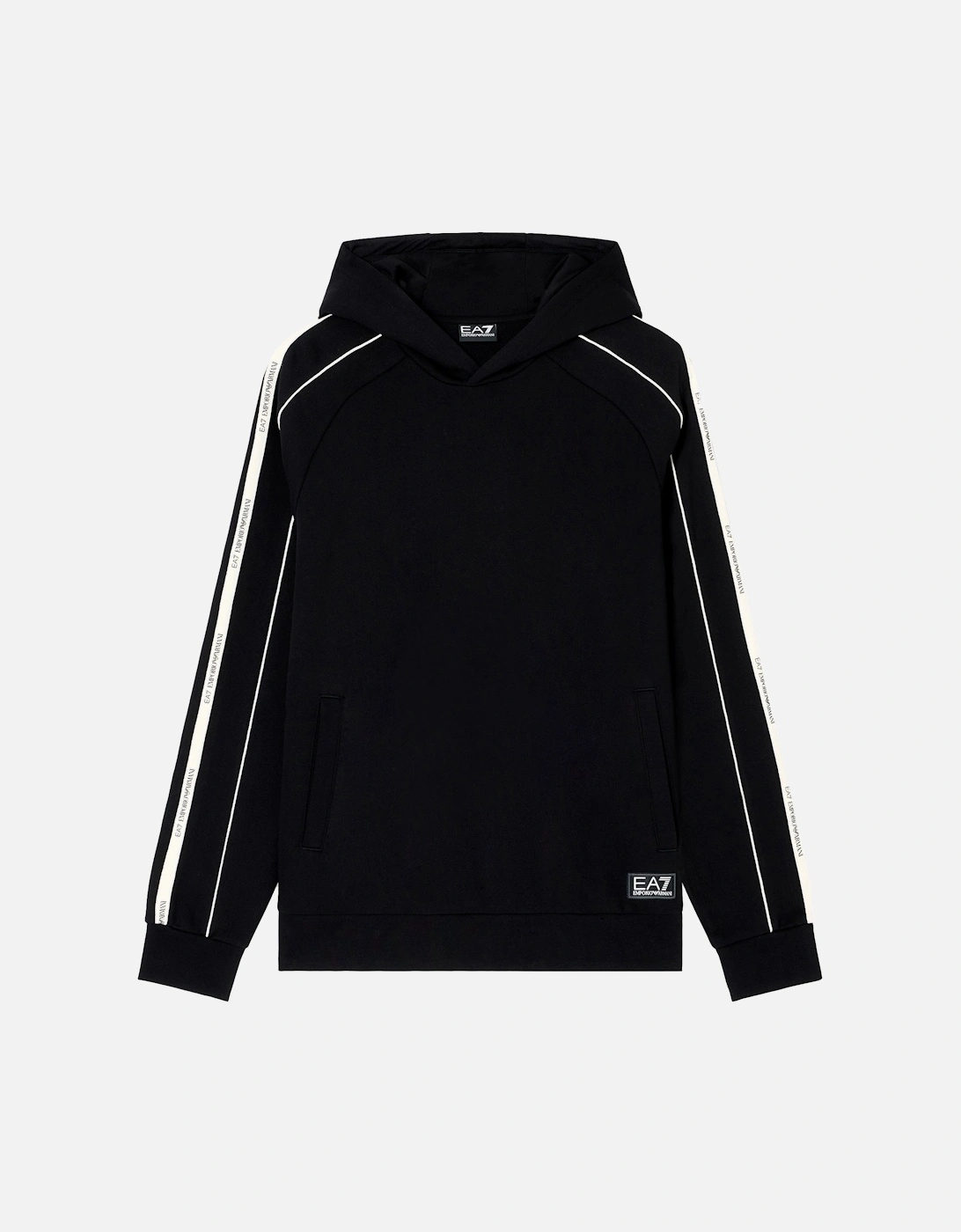 Emporio Armani Logo Series Tape Overhead Hoodie Black, 5 of 4