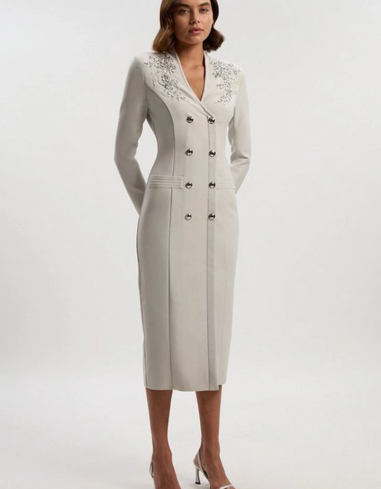Bandage Form Fitting Embellished Maxi Dress