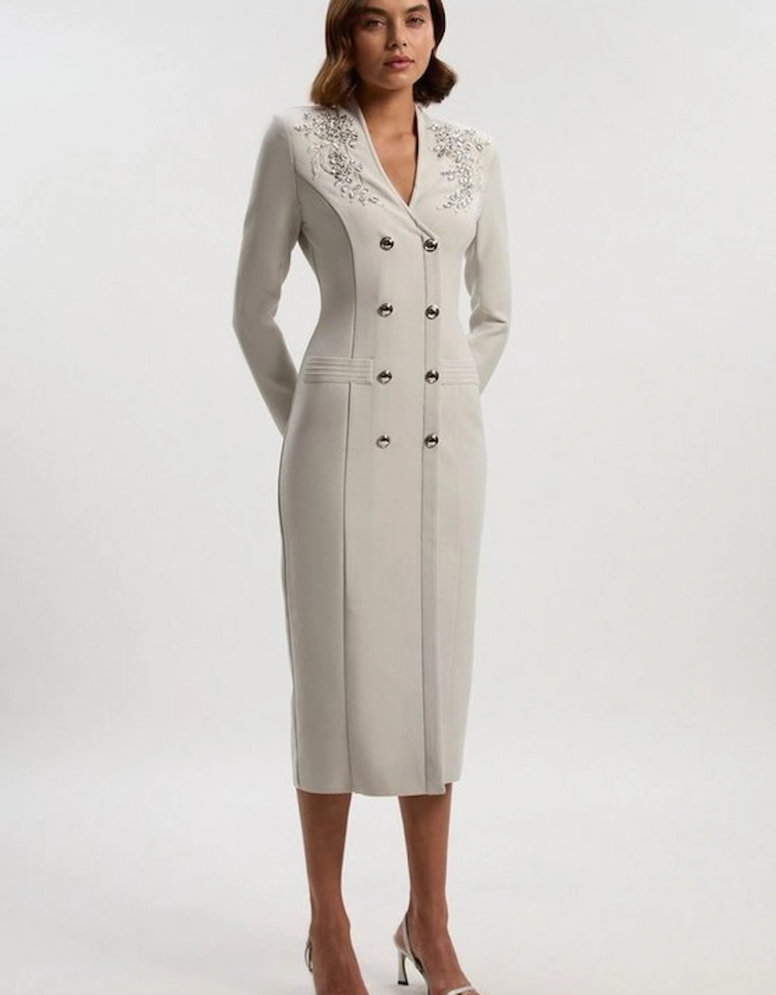 Bandage Form Fitting Embellished Maxi Dress, 4 of 3