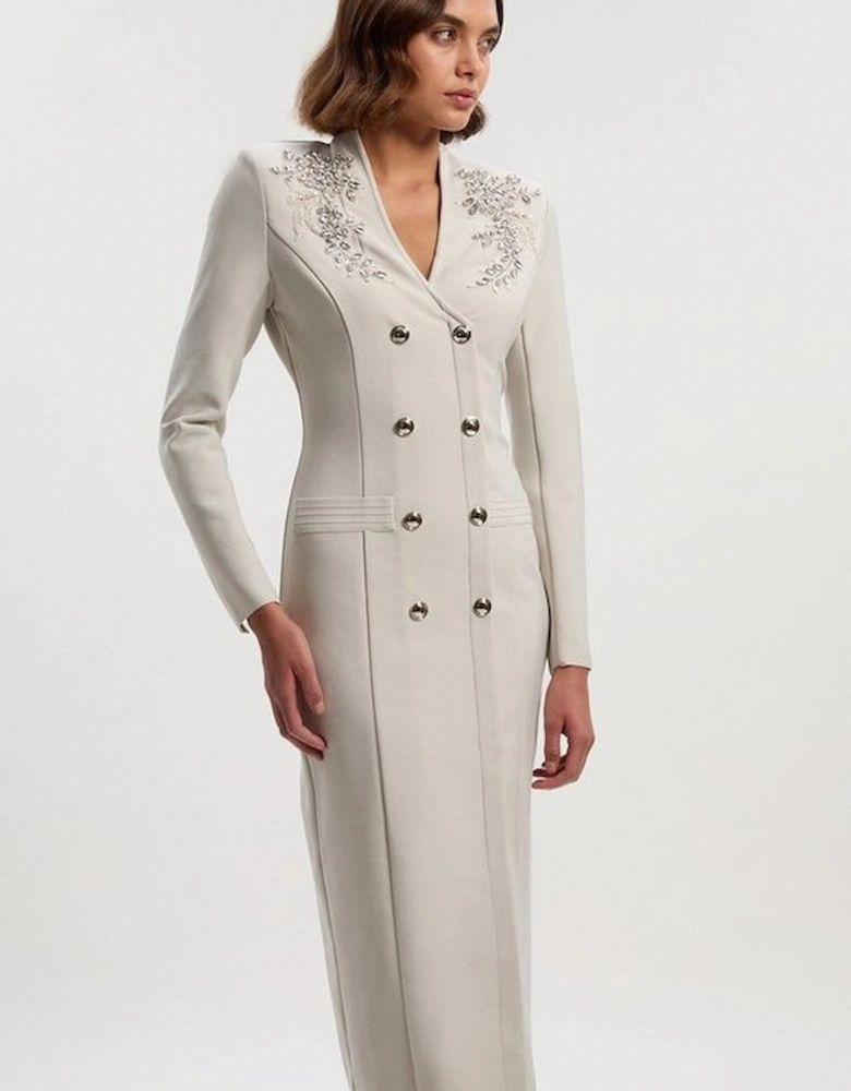 Petite Bandage Form Fitting Embellished Maxi Dress