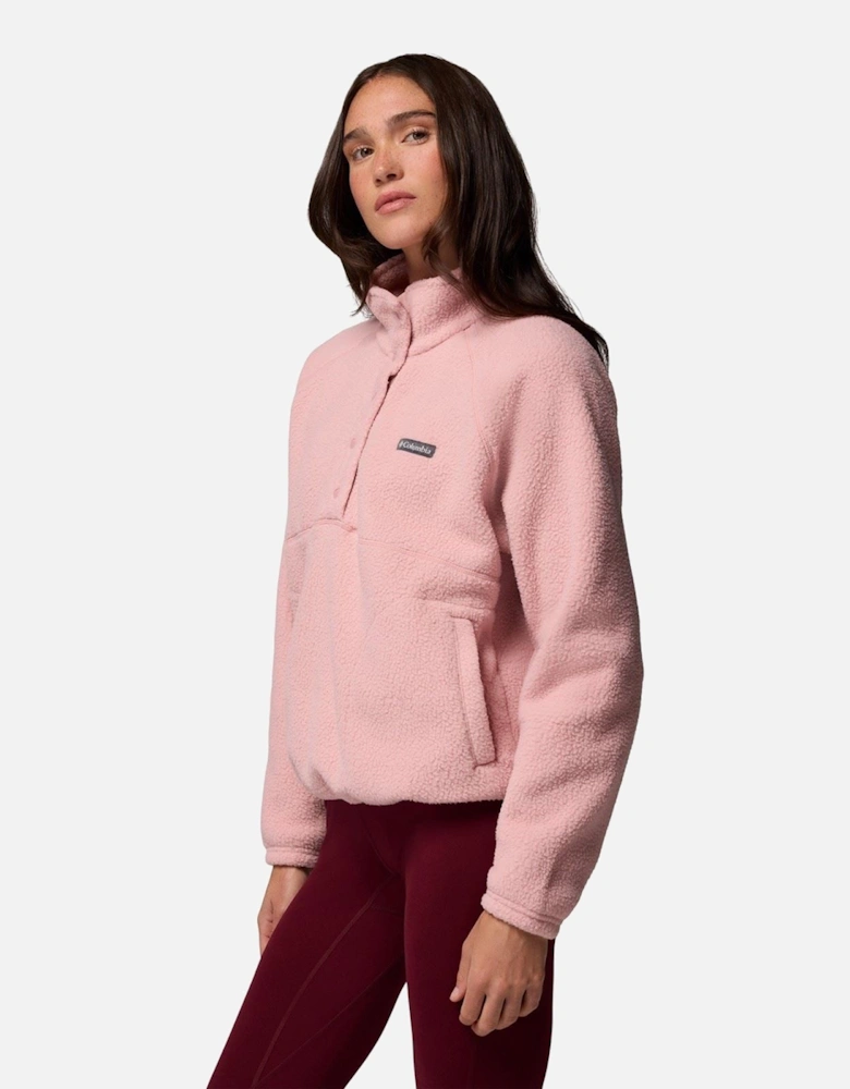 Jasper Ridge Pebbled Fleece Half Snap Polyester Women's Red Pullover