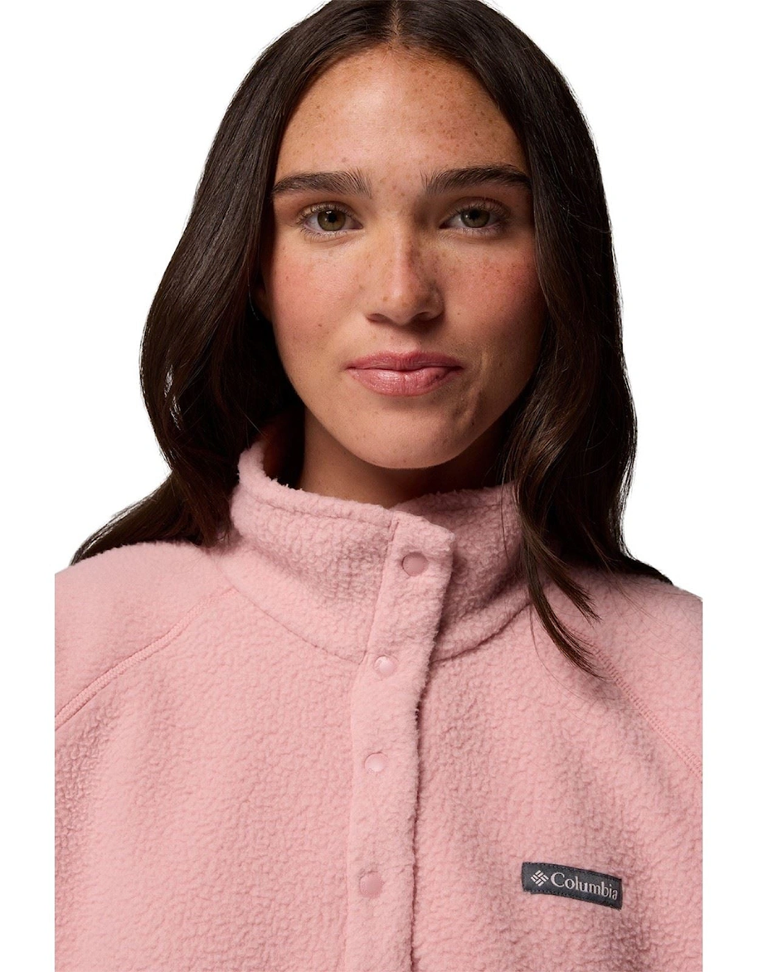 Jasper Ridge Pebbled Fleece Half Snap Polyester Women's Red Pullover
