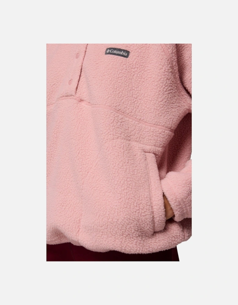 Jasper Ridge Pebbled Fleece Half Snap Polyester Women's Red Pullover