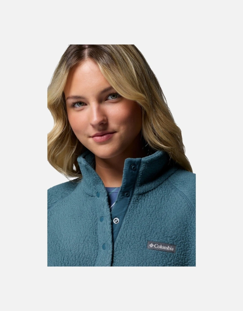 Jasper Ridge Pebbled Fleece Half Snap Polyester Women's Blue Pullover