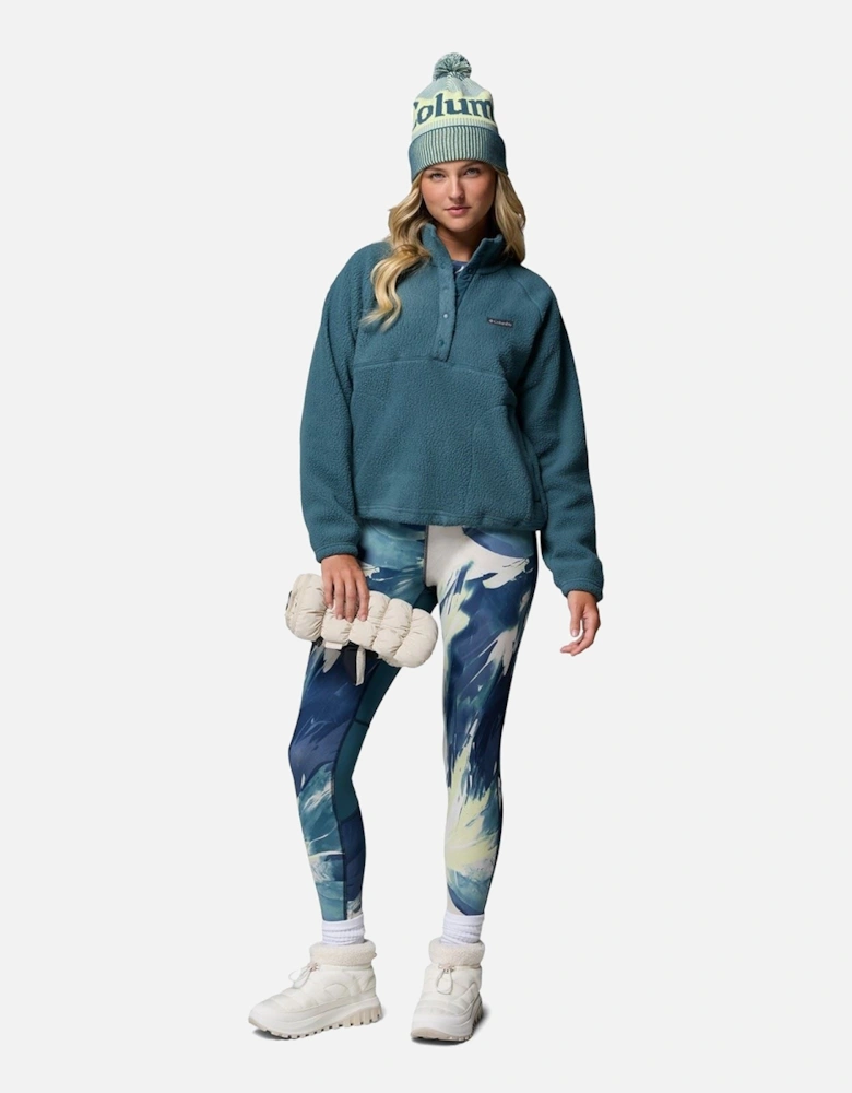 Jasper Ridge Pebbled Fleece Half Snap Polyester Women's Blue Pullover