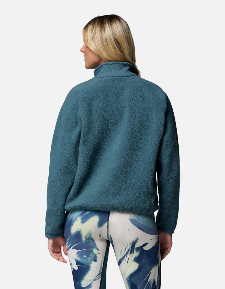 Jasper Ridge Pebbled Fleece Half Snap Polyester Women's Blue Pullover