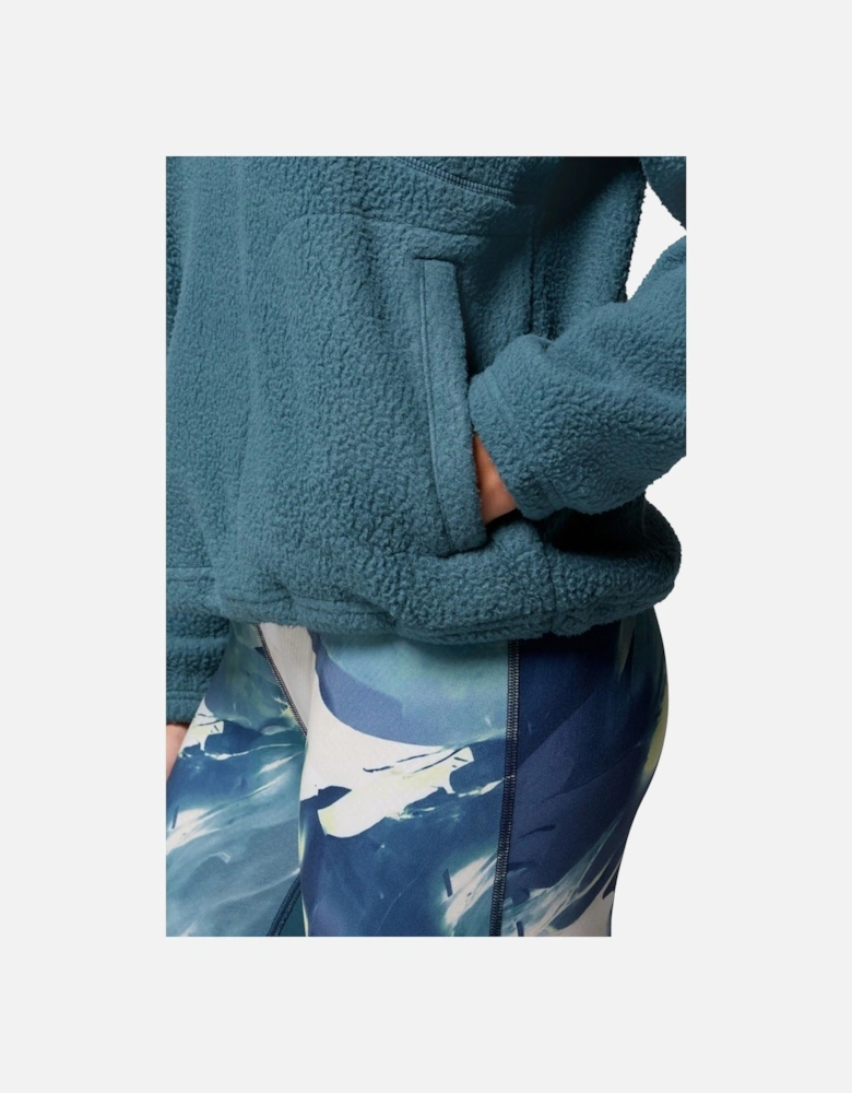 Jasper Ridge Pebbled Fleece Half Snap Polyester Women's Blue Pullover