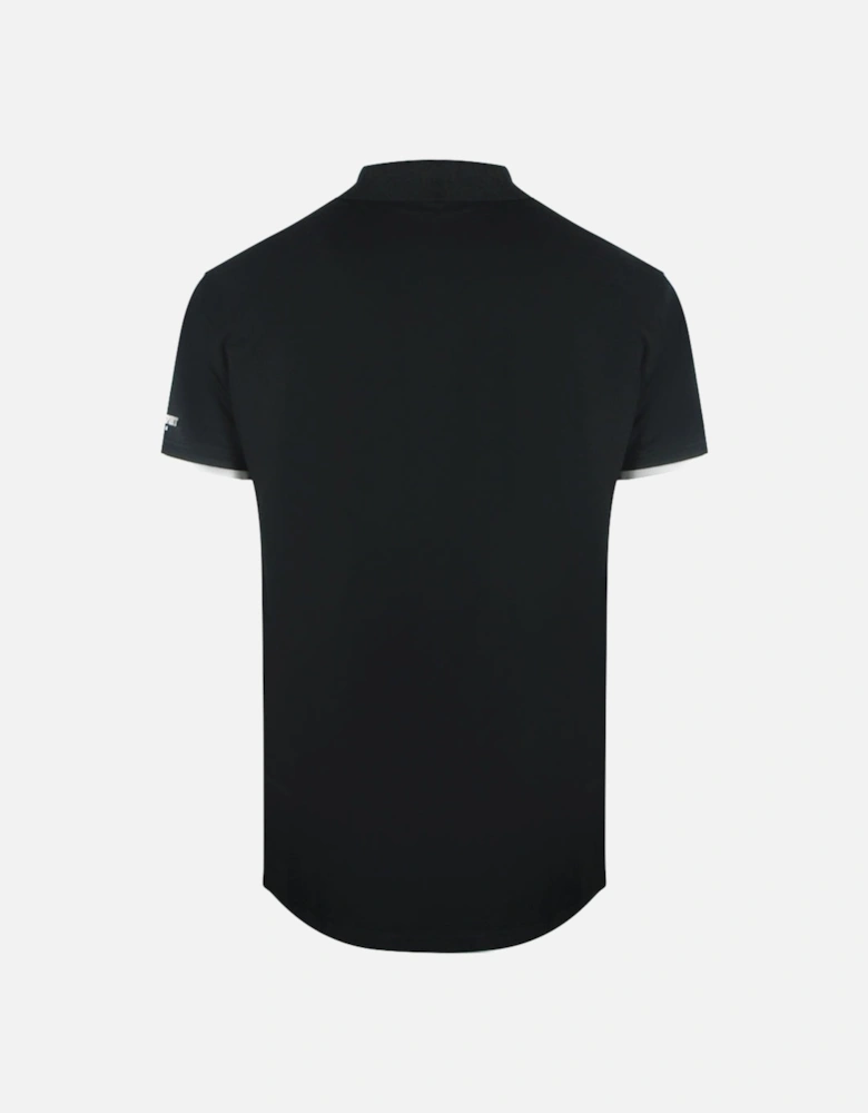 Plein Sport Scratched Shoulder Black Polo Shirt