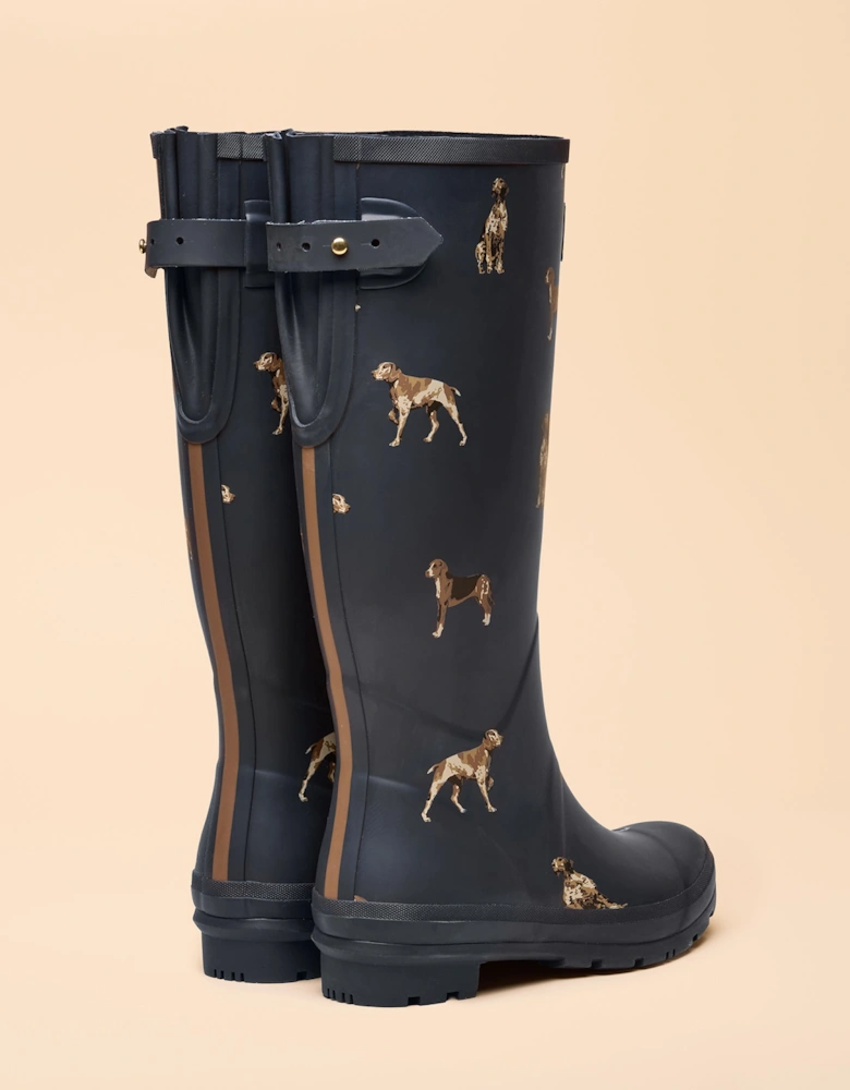 WELLY PRINT Womens Wellington Boots Navy
