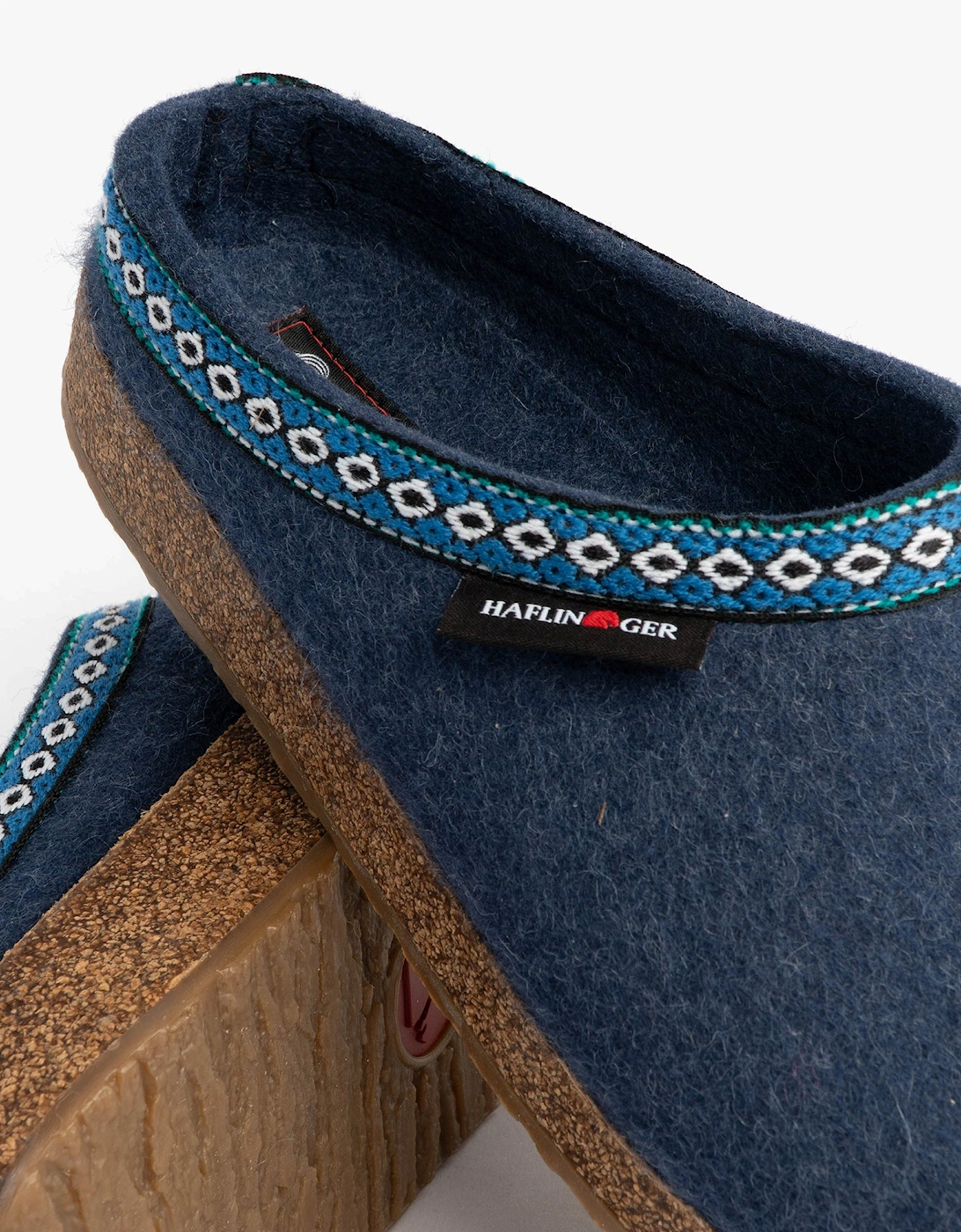FRANZL Womens Felt Clogs Jeans Blue