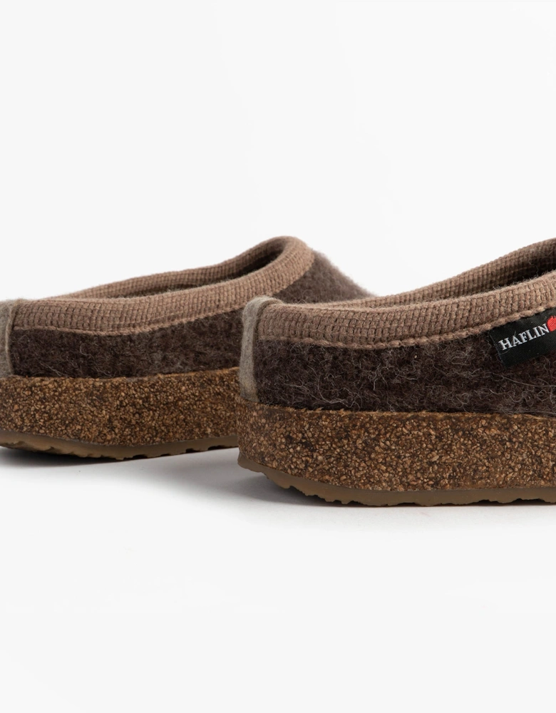 PANDA Womens Felt Clogs Brown