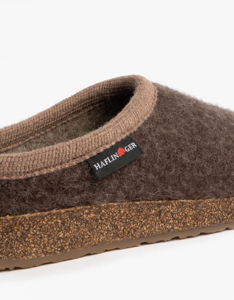 PANDA Womens Felt Clogs Brown