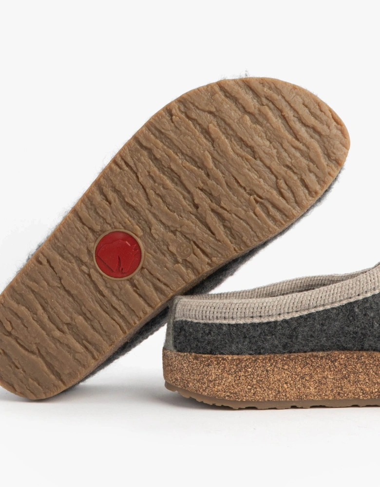 PANDA Womens Felt Clogs Anthracite