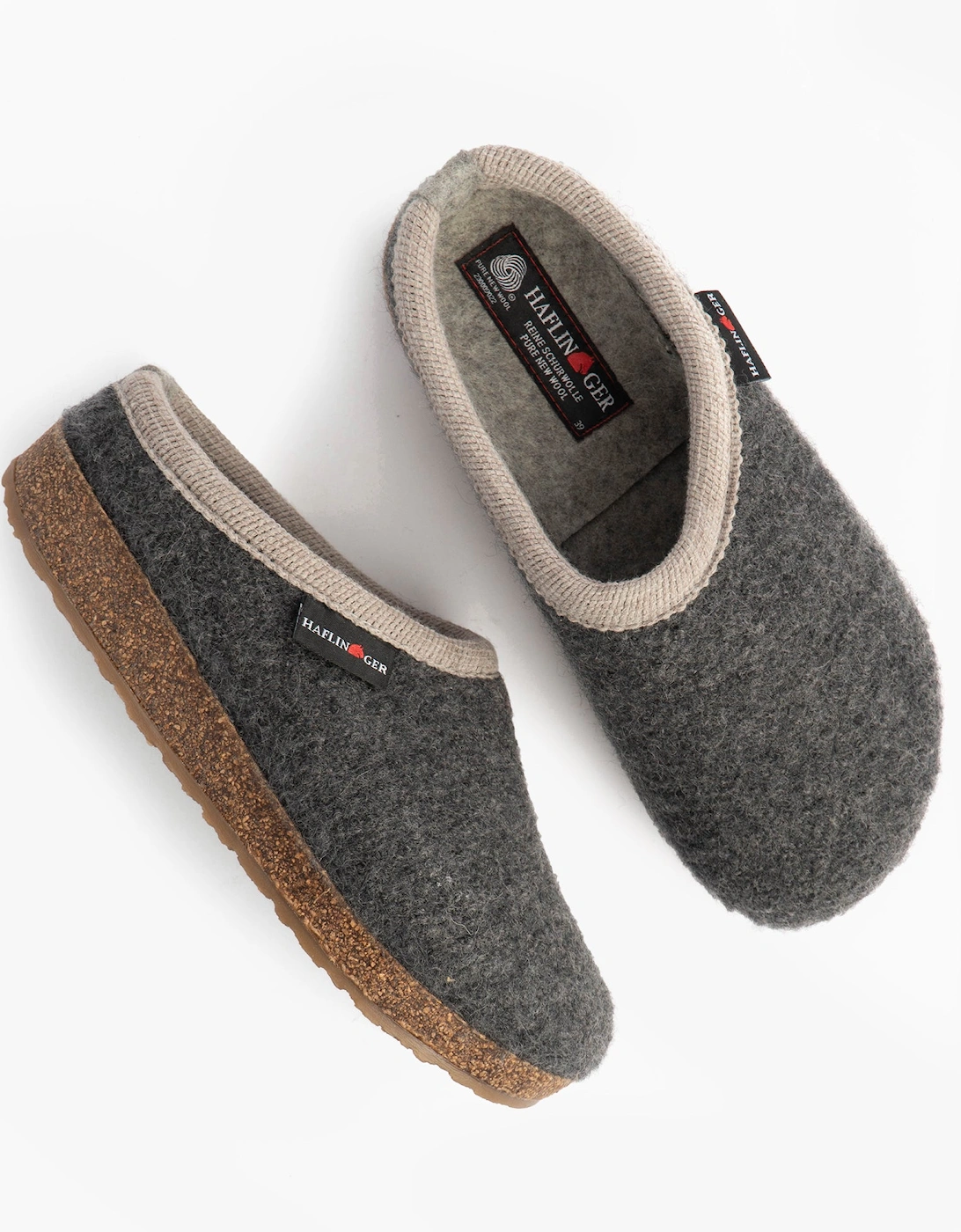 PANDA Womens Felt Clogs Anthracite, 7 of 6