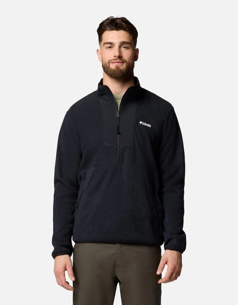 Sequoia Grove Half Zip Fleece Polyester Men's Black Zip Neck Pullovers