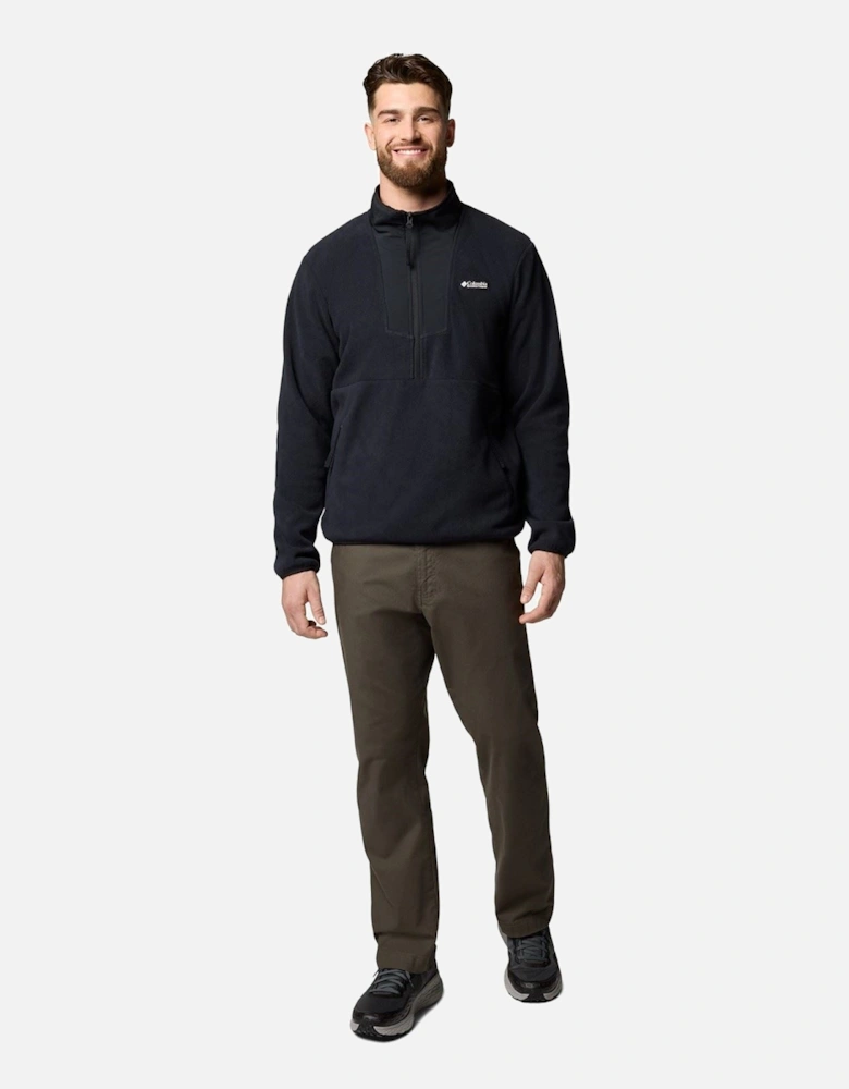 Sequoia Grove Half Zip Fleece Polyester Men's Black Zip Neck Pullovers