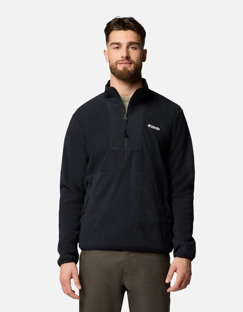 Sequoia Grove Half Zip Fleece Polyester Men's Black Zip Neck Pullovers