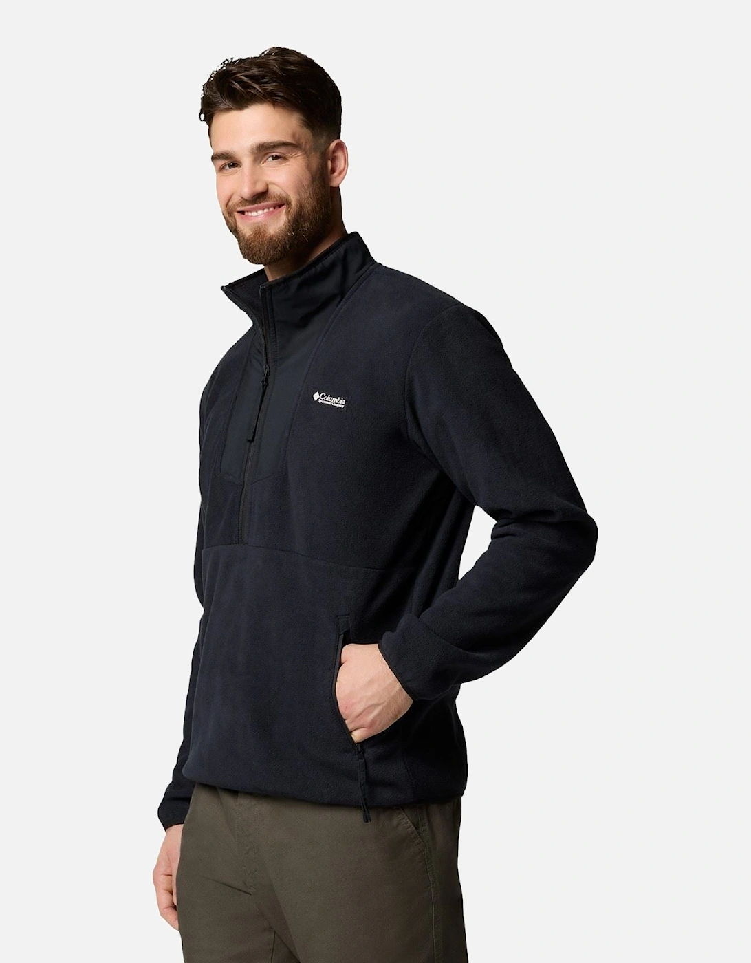 Sequoia Grove Half Zip Fleece Polyester Men's Black Zip Neck Pullovers