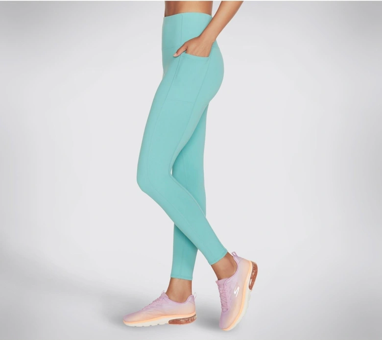 Performance GOWALK Wear High Waisted Nylon Women's Light Turquoise Sports Leggings