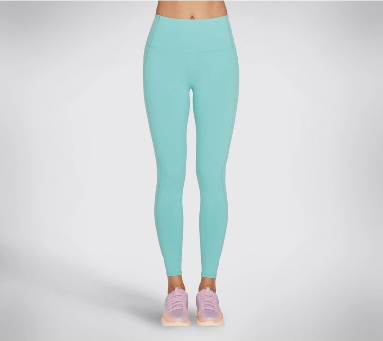 Performance GOWALK Wear High Waisted Nylon Women's Light Turquoise Sports Leggings